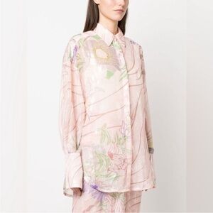 Sabina Musayev Cream Long Sleeve Button Down Shirt